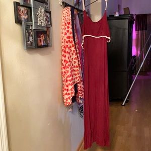 Nautical Red Maxi Dress Size Medium